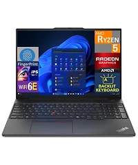 Lenovo Thinkpad E16 Gen 2 Laptop (Amd Ryzen 5 7535U 6-Core, 32GB DDR5 4800MHz Ram, 1TB PCIe Ssd, 16.0" 60 Hz Fp,Bt, Black, Win 11 Pro)