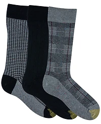 Gold Toe Men's 3-Pack Saville Tweed Reinforced Crew Socks
