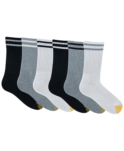Gold Toe Men's 6-Pack Kensington Reinforced Short Crew Socks