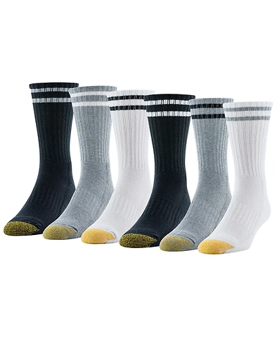 Gold Toe Men's 6-Pack Kensington Reinforced Short Crew Socks
