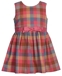 Bonnie Baby Girls 2-Piece Embroidered Sweater and Plaid Dress Set