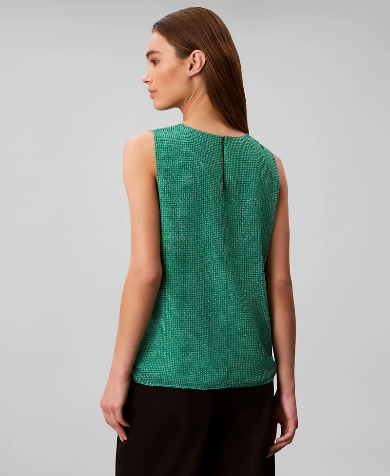 Calvin Klein Women's Printed Chiffon Sleeveless Top