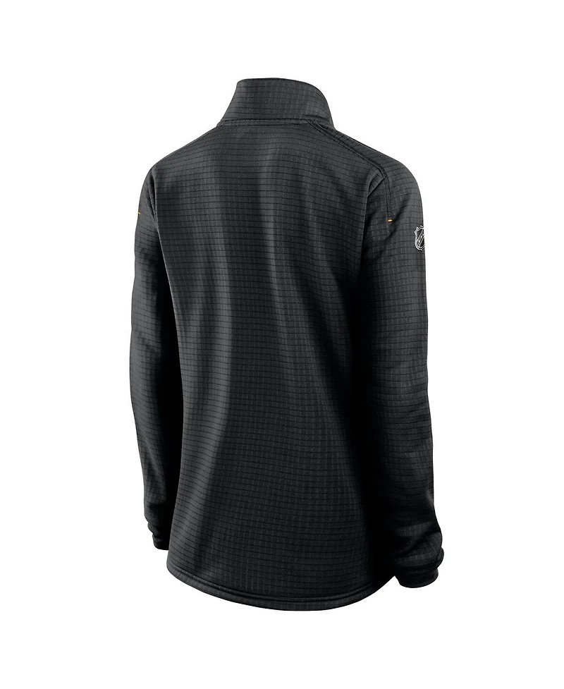 Fanatics Women's Black Pittsburgh Penguins Authentic Pro Rink Lightweight Quarter-Zip Pullover Top