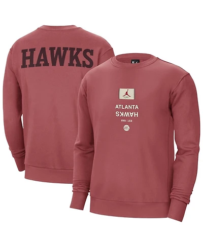 Jordan Men's Red Atlanta Hawks Courtside Statement Edition Heavyweight Pullover Sweatshirt
