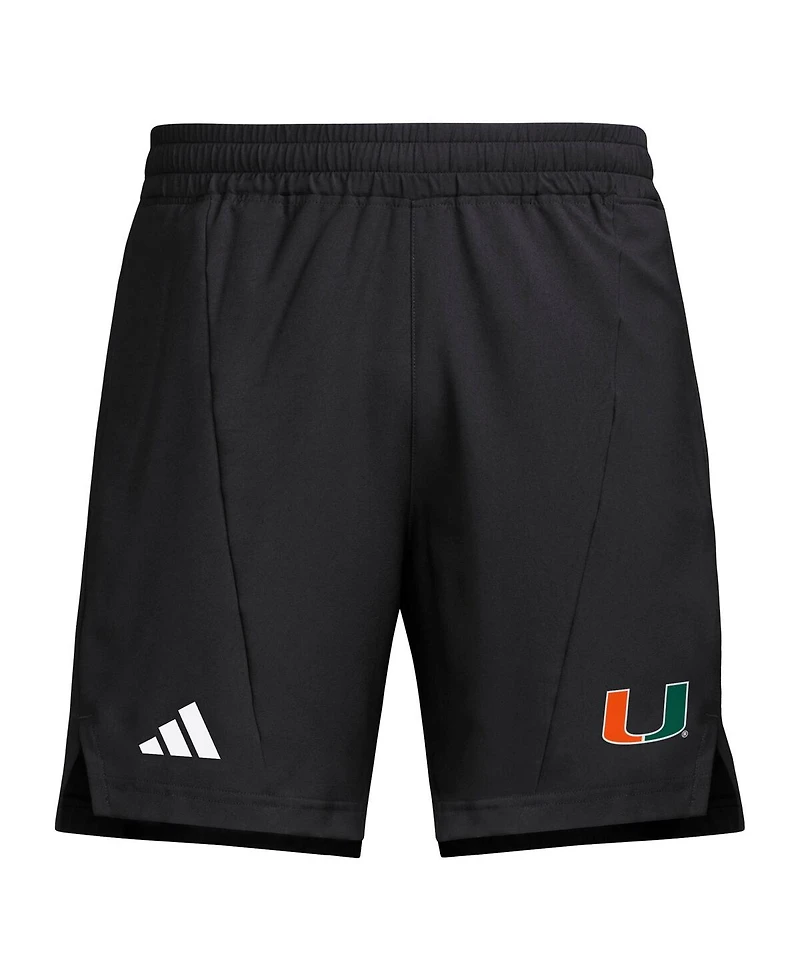 Adidas Men's Black Miami Hurricanes Program Woven Training Shorts