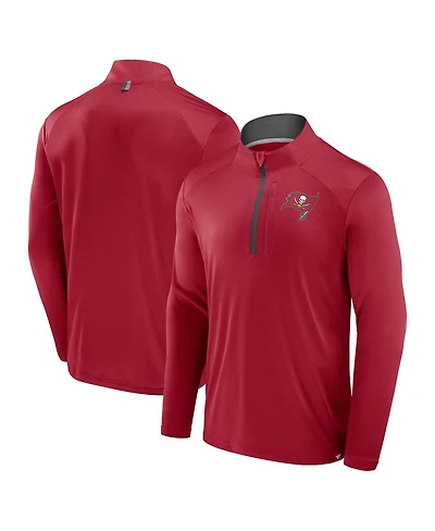 Fanatics Men's Red Tampa Bay Buccaneers Defender Long Sleeve Quarter-Zip Jacket