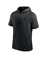 Fanatics Men's Black Chicago Blackhawks Authentic Pro Road Lightweight Short Sleeve Pullover Hoodie