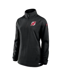 Fanatics Women's Black New Jersey Devils Authentic Pro Rink Lightweight Quarter-Zip Pullover Top