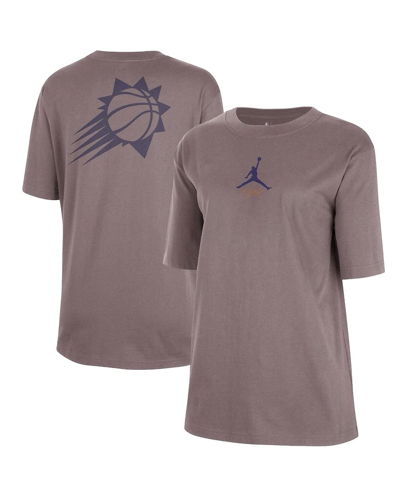 Jordan Women's Charcoal Phoenix Suns Courtside Statement Edition Boyfriend T-Shirt