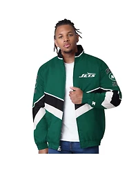 Starter Men's Green New York Jets Captain Satin Varsity Jacket