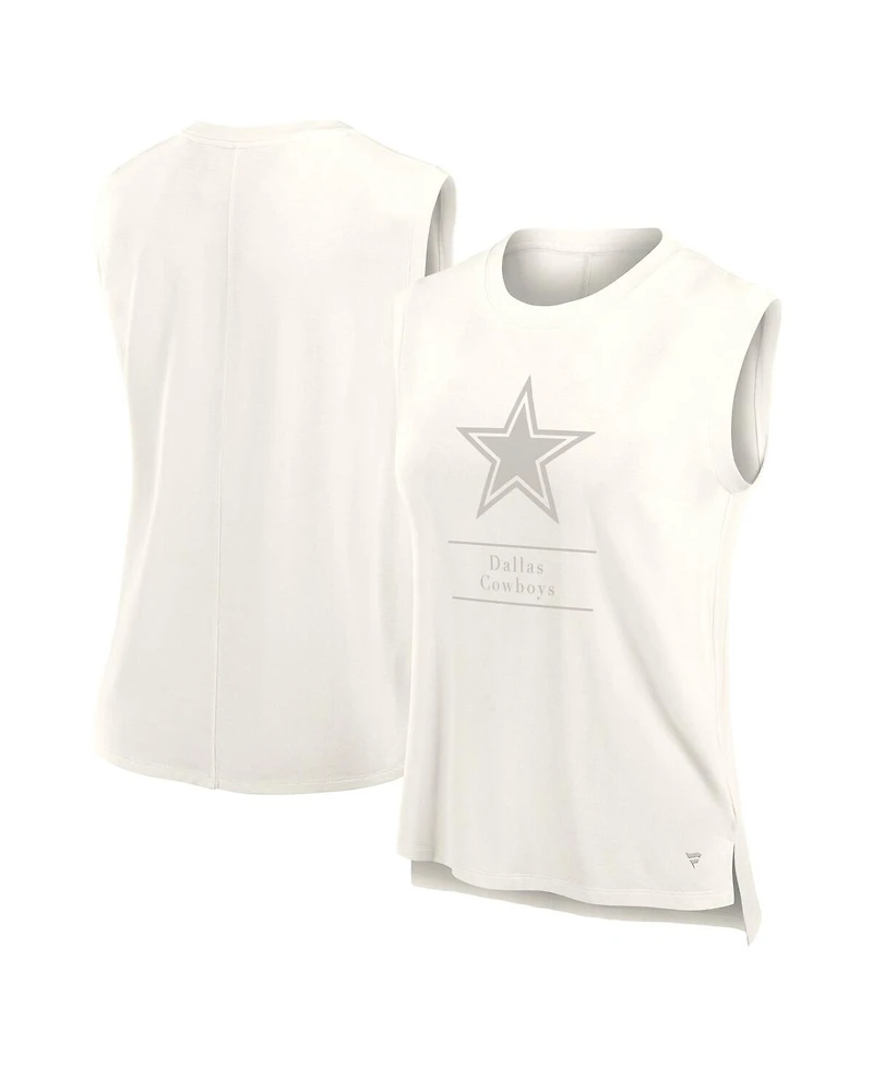 Fanatics Women's Cream Dallas Cowboys Studio Embrace Tank Top