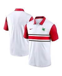 Nike Men's White/Scarlet Ohio State Buckeyes Athletic Prep Alt Logo Vapor Performance Polo Shirt