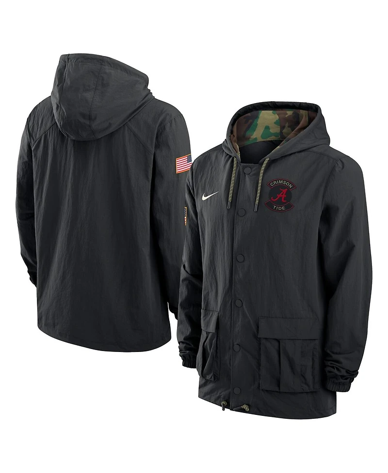 Nike Men's Black Alabama Crimson Tide Full-Snap Hoodie Military Jacket