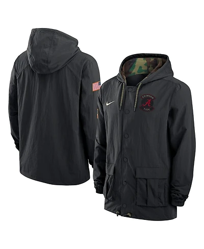 Nike Men's Black Alabama Crimson Tide Full-Snap Hoodie Military Jacket