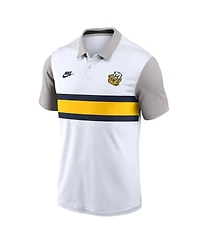 Nike Men's White/Gray Michigan Wolverines Athletic Prep Legacy Logo Vapor Performance Polo Shirt