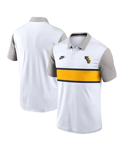 Nike Men's White/Gray West Virginia Mountaineers Athletic Prep Legacy Logo Vapor Performance Polo Shirt