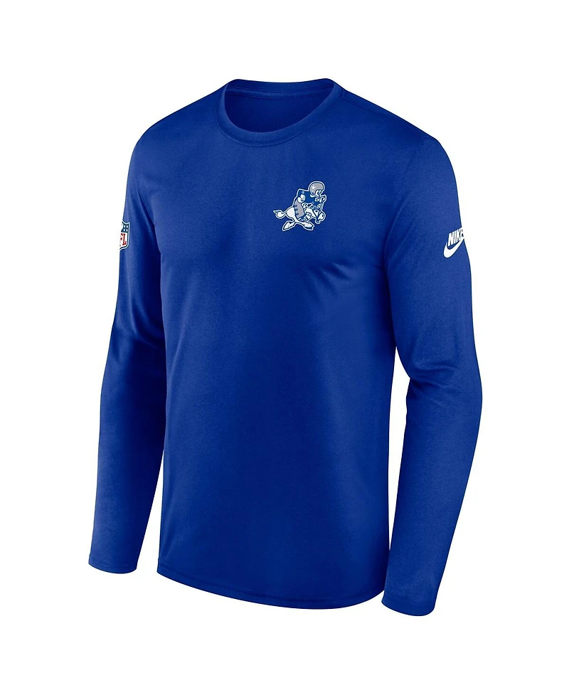 Nike Men's Royal Dallas Cowboys Legend Small Logo Performance Long Sleeve T-Shirt