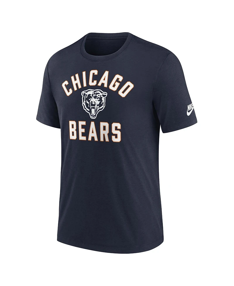 Nike Men's Navy Chicago Bears Favorable Timeline Tri-Blend T-Shirt