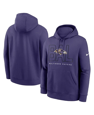 Nike Men's Purple Baltimore Ravens Busted Play Club Fleece Pullover Hoodie
