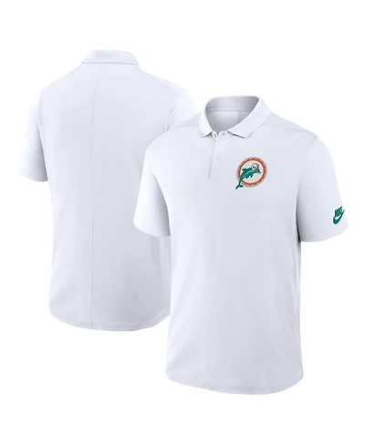 Nike Men's White Miami Dolphins Rewind Victory Performance Polo Shirt