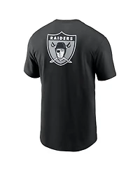 Nike Men's Black Las Vegas Raiders Rewind Front and Back Hit Essential T-Shirt