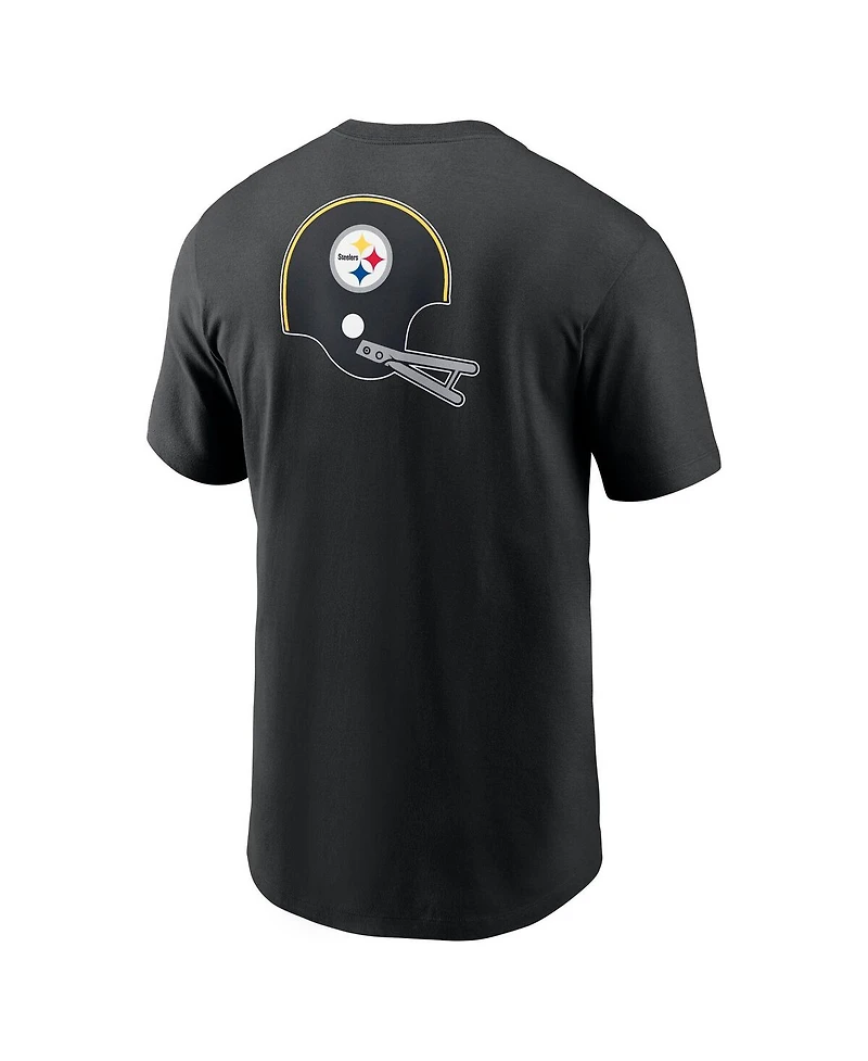 Nike Men's Black Pittsburgh Steelers Rewind Front and Back Hit Essential T-Shirt
