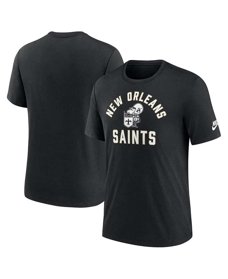 Nike Men's Black New Orleans Saints Favorable Timeline Tri-Blend T-Shirt
