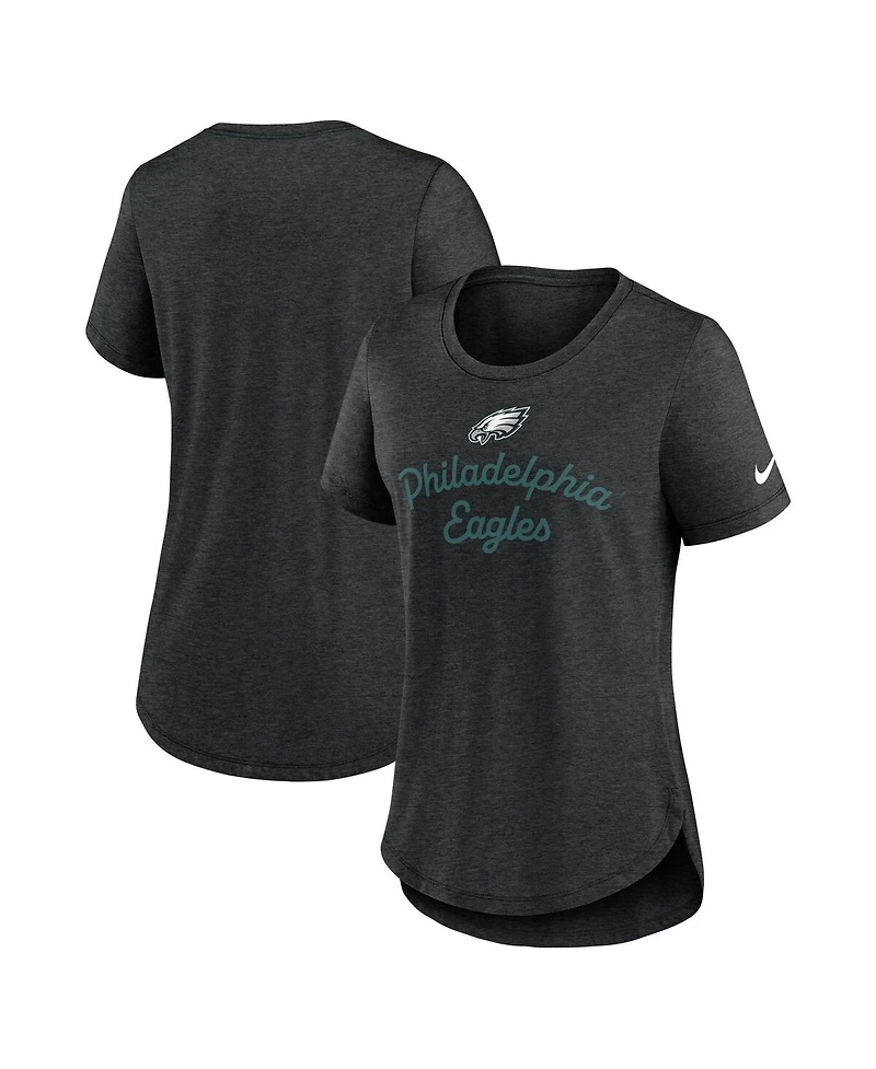 Nike Women's Black Philadelphia Eagles Script Tri-Blend T-Shirt