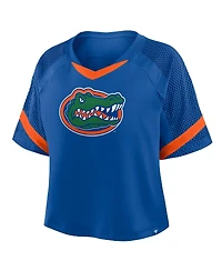 Fanatics Women's Royal Florida Gators Oversized Raglan V-Neck Fashion Jersey