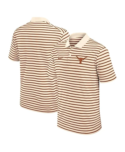 Nike Men's Cream Texas Longhorns Solid Foundation Striped Performance Polo Shirt