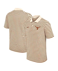 Nike Men's Cream Texas Longhorns Solid Foundation Striped Performance Polo Shirt