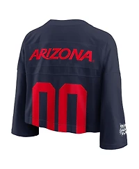 Nike Women's Navy Arizona Wildcats Cropped Mesh Fashion Jersey