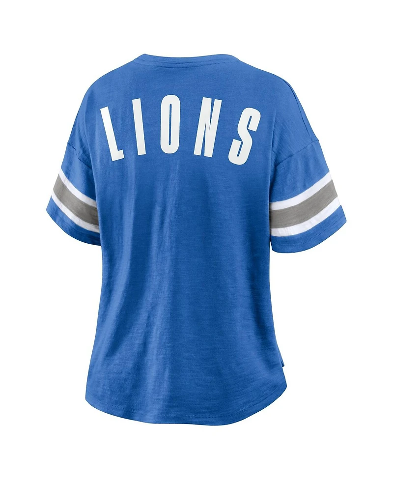 Fanatics Women's Blue Detroit Lions Redzone Curl Route T-Shirt