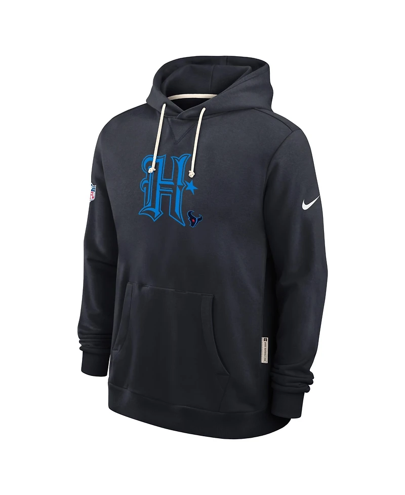 Nike Men's Navy Houston Texans Sideline Offensive Set Play Performance Pullover Hoodie