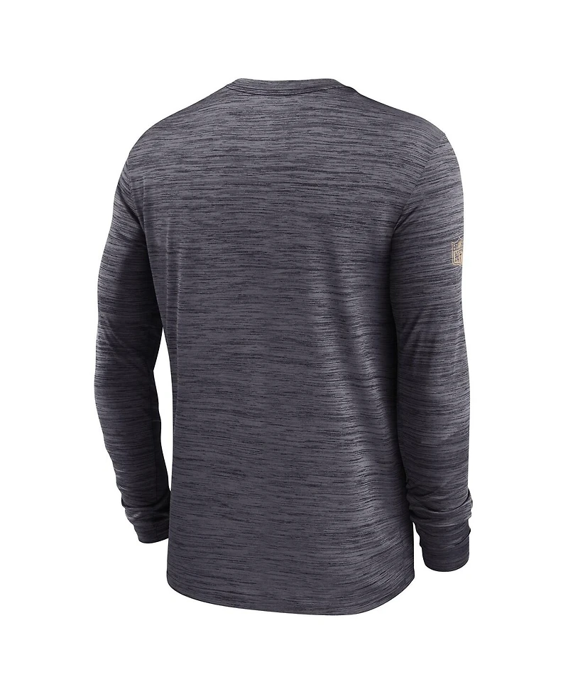 Nike Men's Black New Orleans Saints Sideline Velocity Performance Long Sleeve T-Shirt