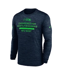 Nike Men's College Navy Seattle Seahawks Sideline Velocity Performance Long Sleeve T-Shirt