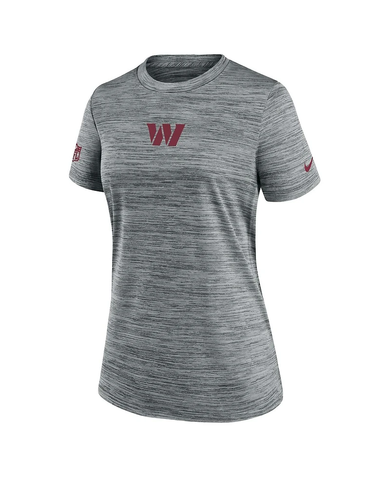 Nike Women's Gray Washington Commanders Sideline Velocity Performance T-Shirt