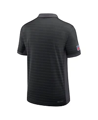 Nike Men's Black Carolina Panthers Sideline Victory Stripe Performance Polo Shirt
