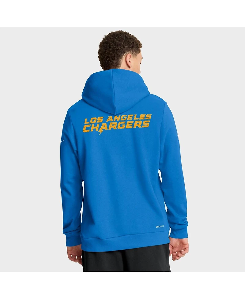 Nike Men's Powder Blue Los Angeles Chargers Sideline Initial Home Performance Pullover Hoodie