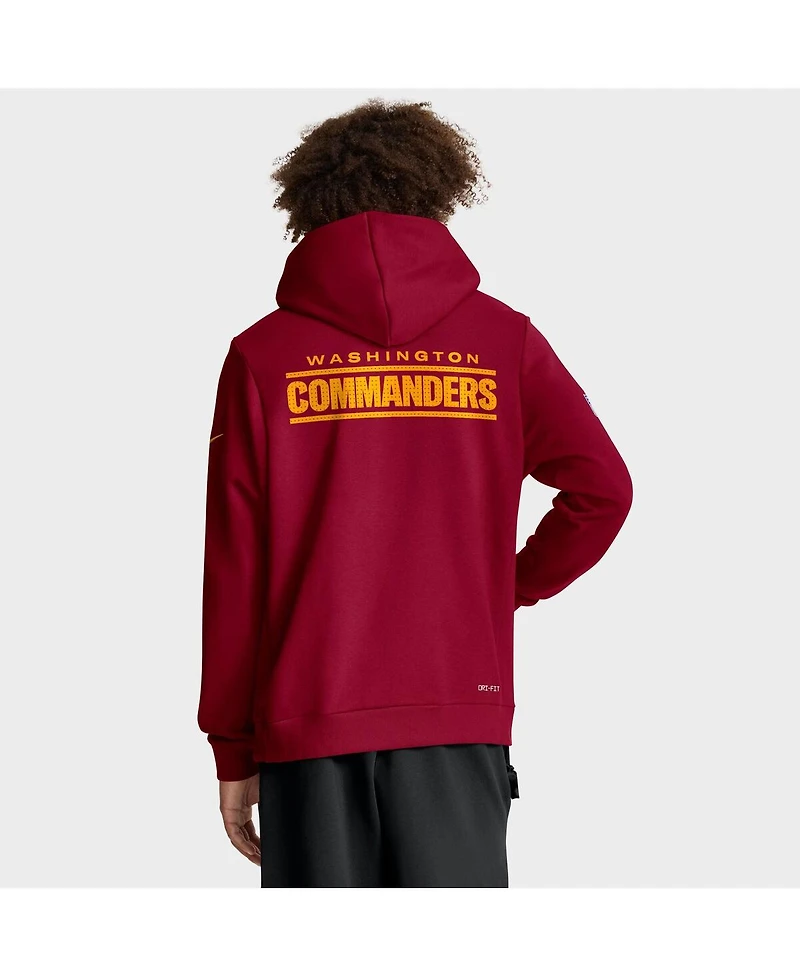 Nike Men's Burgundy Washington Commanders Sideline Initial Home Performance Pullover Hoodie