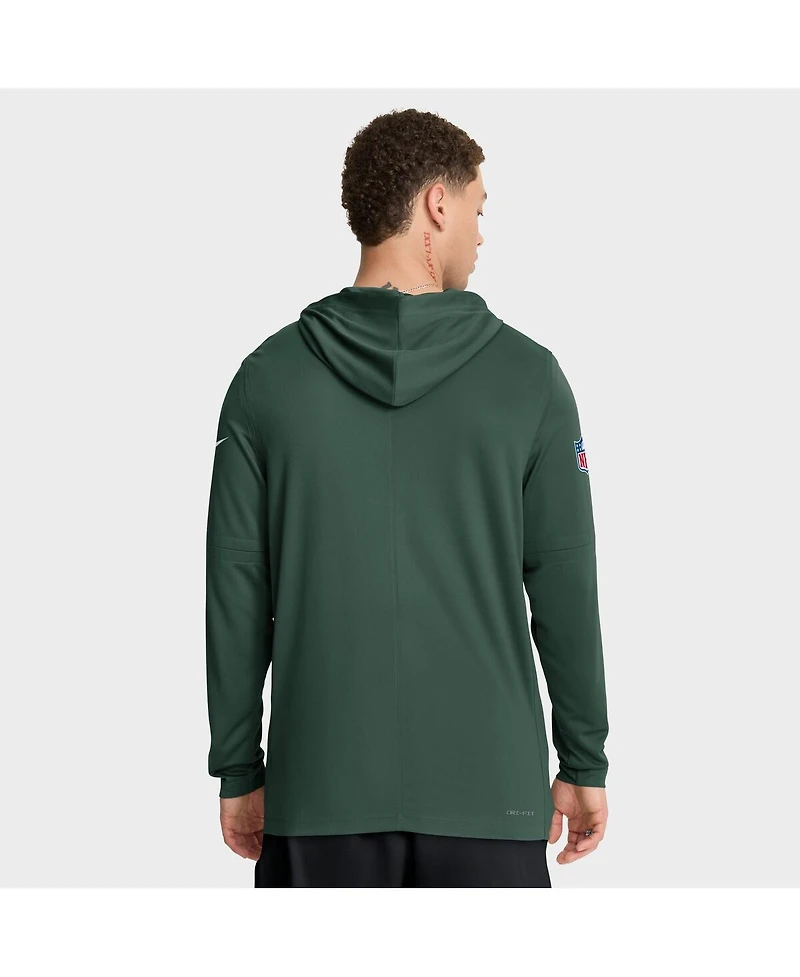 Nike Men's Green Bay Packers Sideline Pure Fury Performance Long Sleeve Hoodie T-Shirt