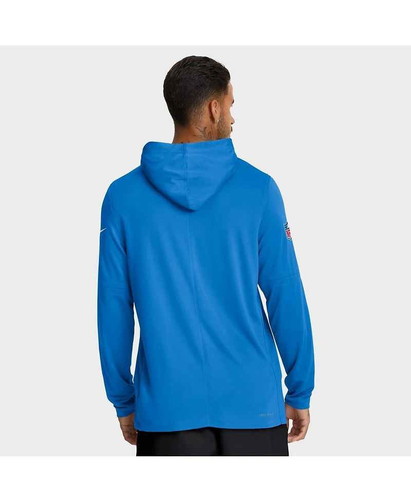 Nike Men's Powder Blue Los Angeles Chargers Sideline Pure Fury Performance Long Sleeve Hoodie T-Shirt