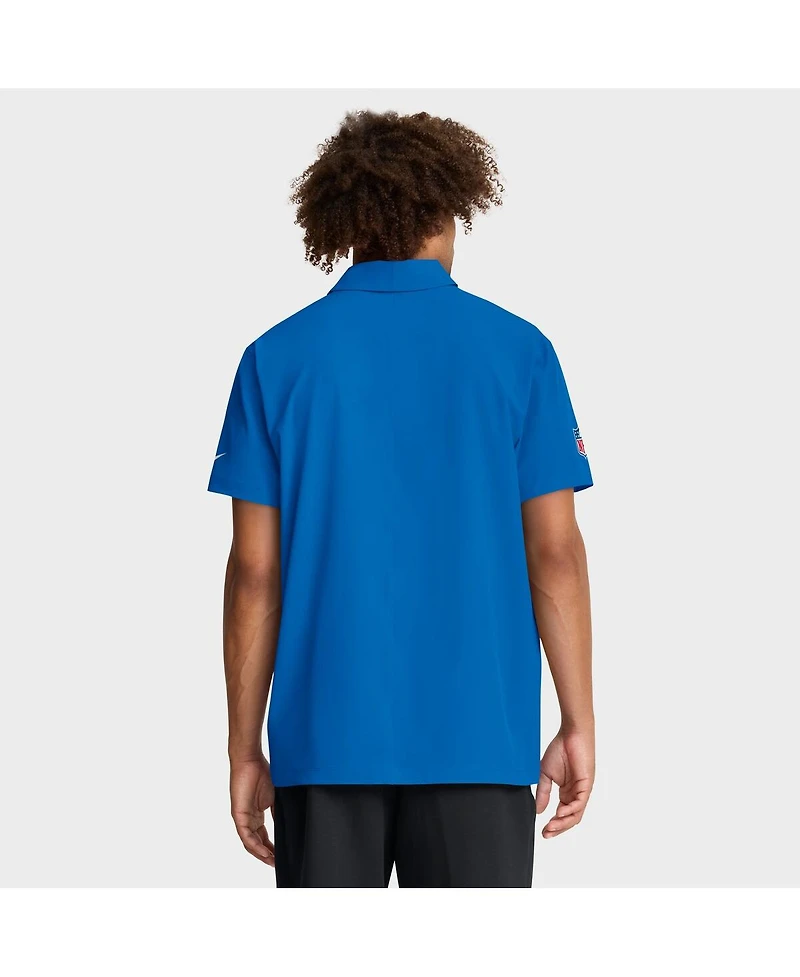 Nike Men's Blue Detroit Lions Sideline City Pride Woven Performance Polo Shirt