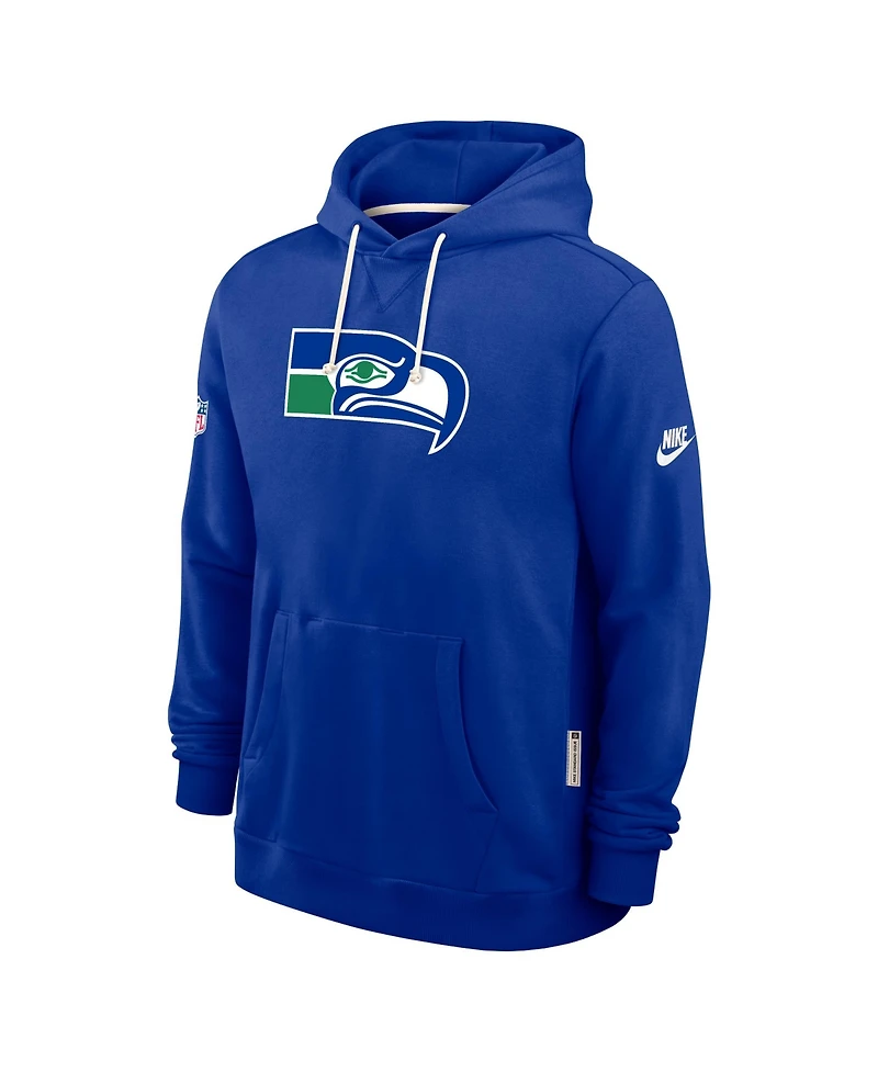 Nike Men's Royal Seattle Seahawks Sideline Offensive Set Play Performance Pullover Hoodie