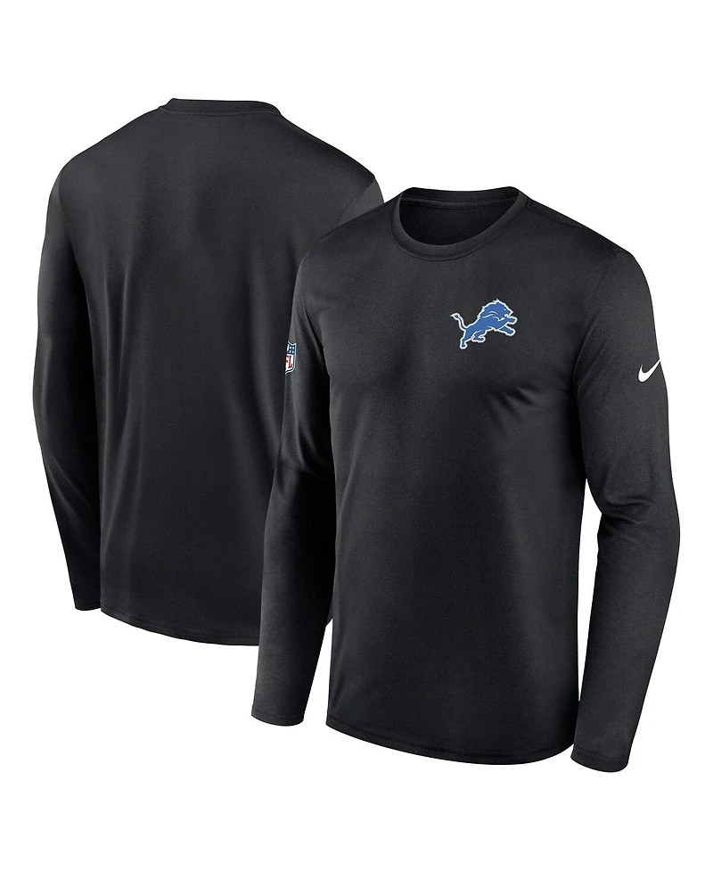 Nike Men's Black Detroit Lions Legend Small Logo Performance Long Sleeve T-Shirt