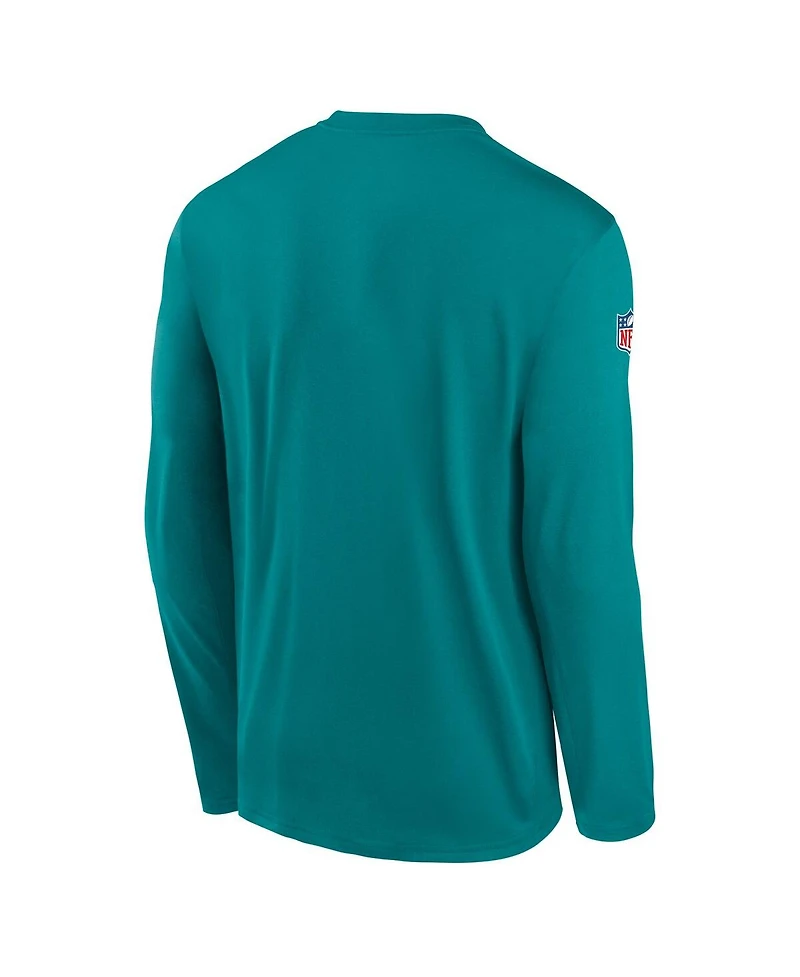 Nike Men's Aqua Miami Dolphins Legend Small Logo Performance Long Sleeve T-Shirt