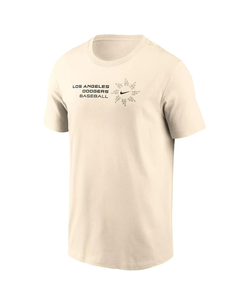 Nike Men's Natural Los Angeles Dodgers Pinwheel Lockup T-Shirt