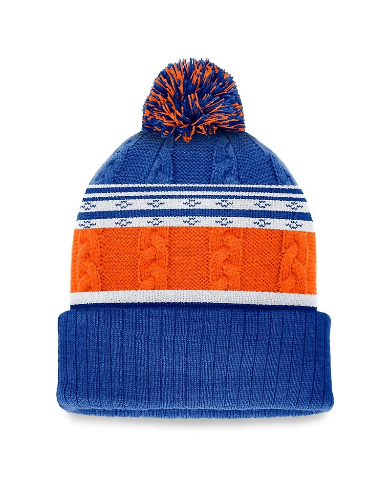 Top of the World Men's Royal Florida Gators Altitude Three-Tone Cuffed with Pom Knit Hat