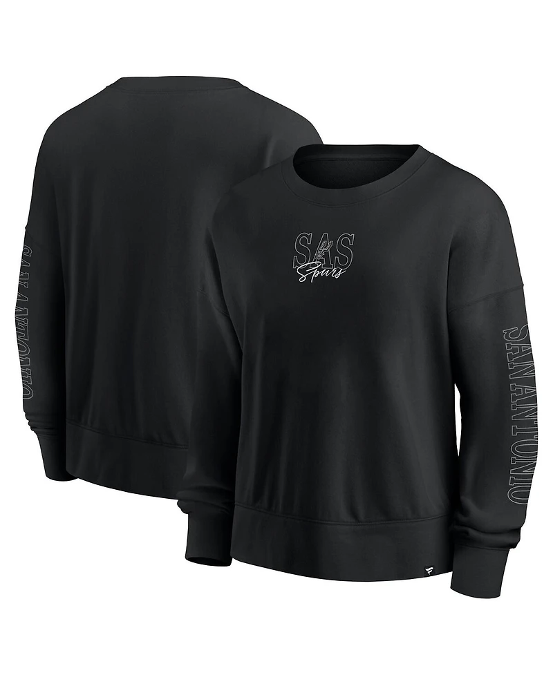 Fanatics Women's Black San Antonio Spurs Oversized Game Day Pullover Sweatshirt