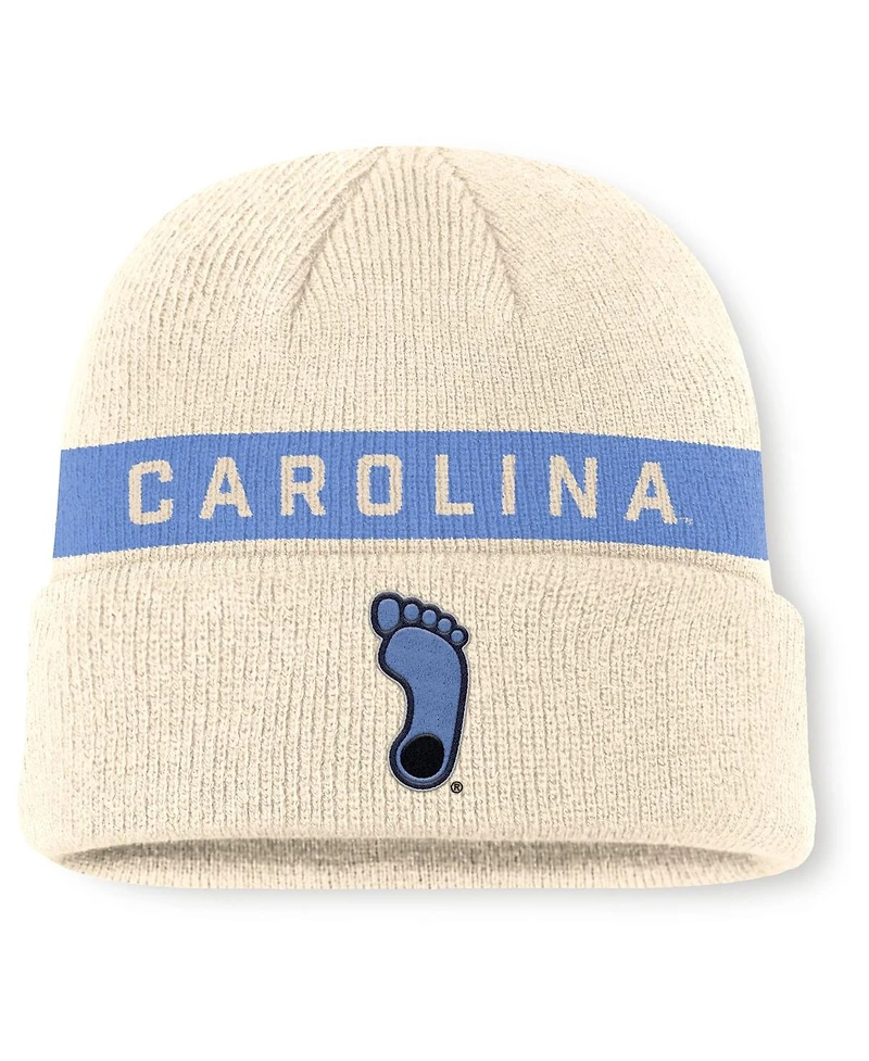 Jordan Men's Natural/Light Blue North Carolina Tar Heels Peak Primetime Utility Cuffed Knit Hat